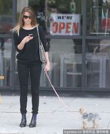 组图：德普双性恋女友街头遛狗 狂发短信疑传情