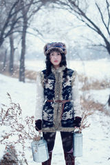 组图：苏青唯美雪域写真 演绎梦幻林海雪原