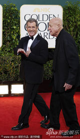 组图：梅尔·吉布森低调现身金球奖红毯