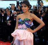 高清组图：印度女星芙蕾达-平托粉色抹胸裙亮相