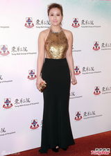 组图：何超云出席慈善晚会 玉背全裸胸前真空
