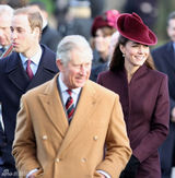 高清图：英国王室圣诞节现身教堂凯特帽子抢眼