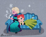 组图：《冰雪奇缘》曝姐妹Q版萌照温馨有爱
