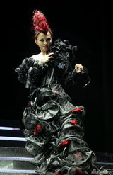 张韶涵个唱披黄金衣变外星女王 含泪谢父母(图)