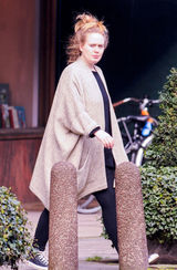 组图：阿黛尔素颜逛书店 睡眼惺忪头发凌乱