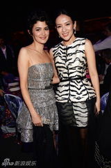 组图：章子怡受邀参加抗艾滋慈善晚宴