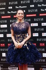 组图：章子怡芭莎慈善夜亮相似黑天鹅