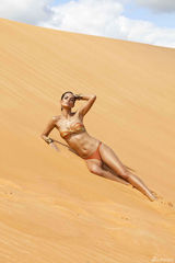 组图:巴西名模米歇尔沙漠写真烈日下秀健美胴体