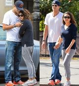 组图：库尼斯约会大方亲吻阿什顿秀甜蜜