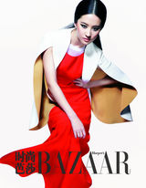 组图：刘亦菲时尚大片 黑白照中性红裙妖娆