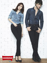 高清组图：金荷娜携男模拍牛仔写真秀姣好身材