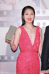 组图：杨千嬅牵手丁子高 超深V晚装胸前露胶纸