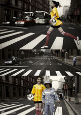 幻灯图：甘婷婷纪实风格写真 玩转世界杯