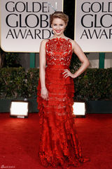组图：第69届金球奖红毯戴安娜-艾格伦礼服中国风