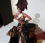 高清图：碧昂斯拍非洲灵感大片 狂野造型显大气