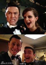 组图：卷福囧瑟夫争当奥斯卡抢镜王 成鬼脸大战