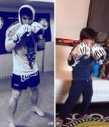 组图：最帅潮爸萌娃走红 潮萌不输林志颖父子