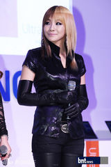 组图：2NE1出席为电子产品站台甜美亲和