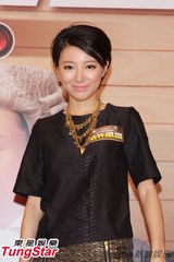 组图：离巢陈法拉亮相剧集宣传 陈豪称正作胎教