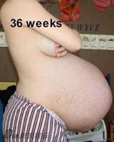 组图：震撼！三胞胎妈妈自拍肚皮变大全程