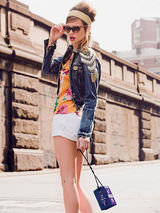 高清图：超模米勒携手瑞切尔演绎2012碎花风潮 