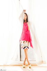 组图：江一燕橘红暖色系大片清新袭人