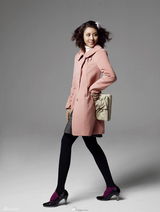 高清组图：河智苑冬装画报 渔网发饰突显个性