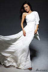 幻灯图：张雷柔美气质写真 露肩裙衬托俏媚佳人