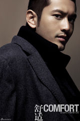 组图：黄晓明登舒适杂志 英俊外表内心真诚