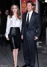 高清图：朱莉皮特情侣档亮相纽约影评人奖庆典