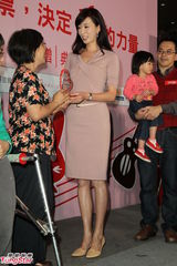 组图：林志玲粉裙露美腿知性做公益