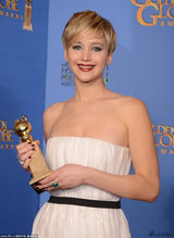 组图：金球奖后台 劳伦斯获电影类最佳女配角