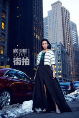 明星爱街拍：张蓝心纽约不惧严寒街拍诠释春装