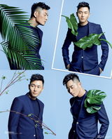 组图：李东学写真突破形象 卷发造型变个性型男