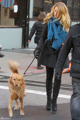 高清组图：布莱克-弗莱利街拍LOOK大衣围巾保暖