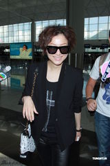 组图：郑秀文许志安携手离港 甜笑否认预支蜜月