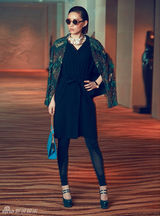 组图：李斯丹妮帅气女人味 另类混搭演绎复古