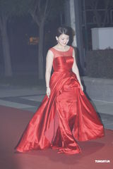 组图：李湘火红裙看秀 柳岩酥胸半露呼之欲出