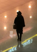 独家：高圆圆黑衣低调素雅 机场买汉堡充饥