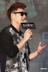 组图：潘玮柏酷装扛枪亮相 对“史泰龙”袭胸