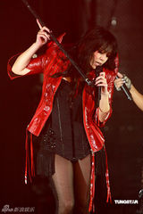 幻灯图：张惠妹个唱骷髅装亮相 伏明霞夫妇到场