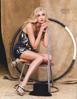 组图：超模艾尔莎-霍斯卡裙装登《EllE》封面