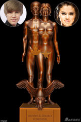 组图：欧美明星曝裸体雕塑 皮特茱莉卡戴珊中枪