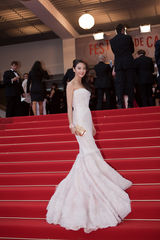 组图：张雨绮连走红毯 裙装华贵各有特色