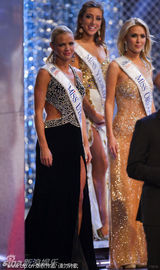 23岁佳丽劳拉黑丝绒长裙性感折桂2012美国小姐(图)