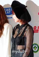 组图：EXO等走金唱片红毯 泫雅透视装内衣尽显