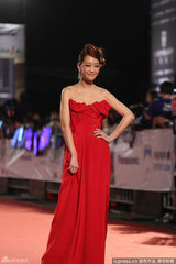 组图：谢欣颖别致红裙惹火开叉露美腿