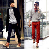 明星爱街拍40期：雅痞风VS金色金属搭配