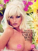 组图：凯特-摩丝杂志大片豪放露点 复古妆容性感野性