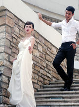 高清图：霍思燕红唇白裙显飘逸　古典写真优雅迷人